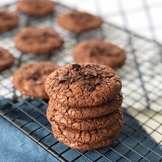 Chocolate Chocolate Chip Cookies - Recipe photo by aprettylifeinthesuburbs