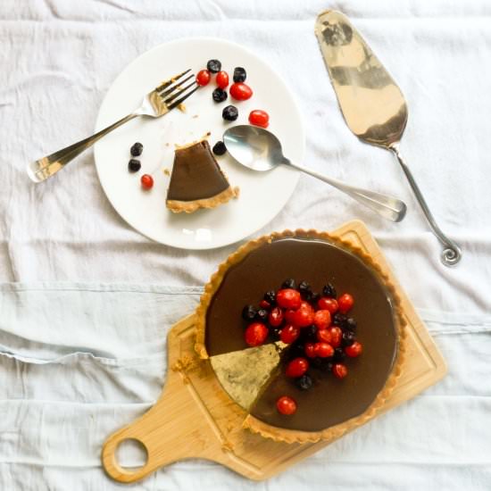 Eggless No bake Chocolate Tart - Recipe photo by pratibabhat