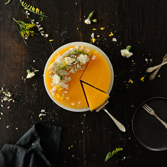 No-bake Bavarian cake with mango - Recipe photo by servingdumplings