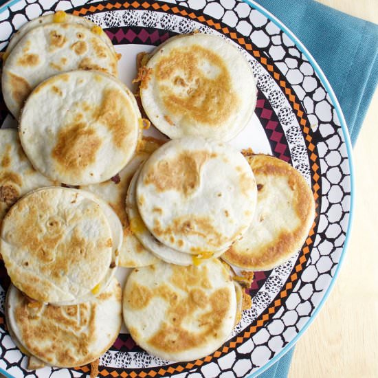 Bacon Cheddar Mini Quesadillas - Recipe photo by FoodFanatical