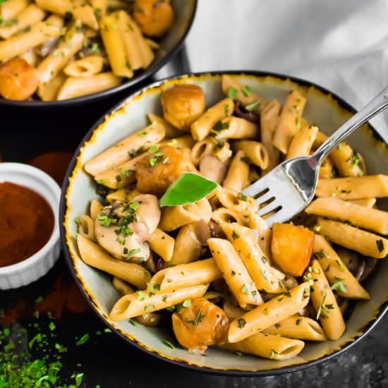 sage mushroom scallop penne - Recipe photo by My Digital Kitchen