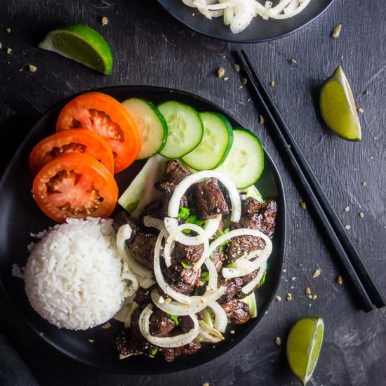 Vietnamese Shaking Beef-Bo Luc Lac - Recipe photo by Went Here 8 This