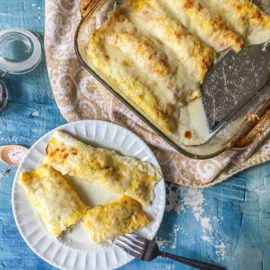 Creamy Chicken Crepes (low carb) - Recipe photo by MyLifeCookbook
