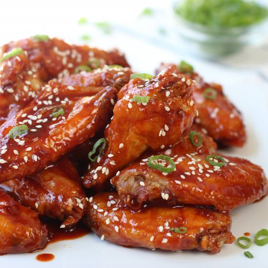 Spicy Baked Korean Chicken Wings - Recipe photo by Joyous Apron