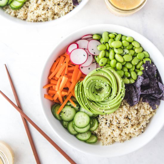 Quinoa Sushi Bowls + Miso Dressing - Recipe photo by from my bowl