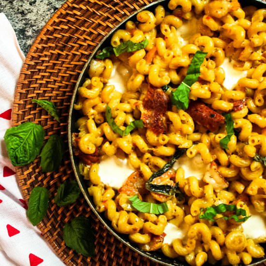 Caprese Shrimp Pasta - Recipe photo by More Than You Can Chew