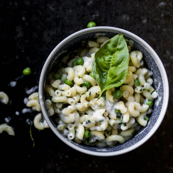 Spring Greens Mac and Cheese - Recipe photo by Recipe Fiction