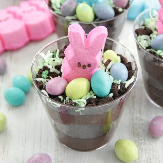 Easter Bunny Dirt Cups - Recipe photo by eatdrinklove