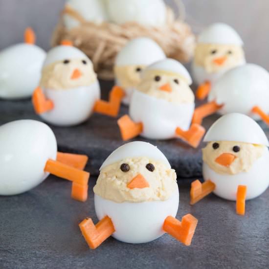 Deviled Egg Chicks - Recipe photo by dontgobaconmyheart