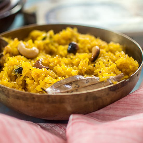 Basanti Pulao - Recipe photo by Debjanir Rannaghar