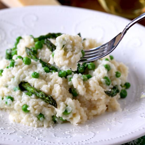 Parmesan, Pea & Asparagus Risotto - Recipe photo by Lemon blossoms