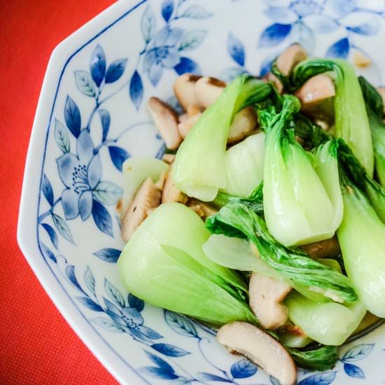 Stir Fried Mushrooms and Bok Choy - Recipe photo by iamcarolemason