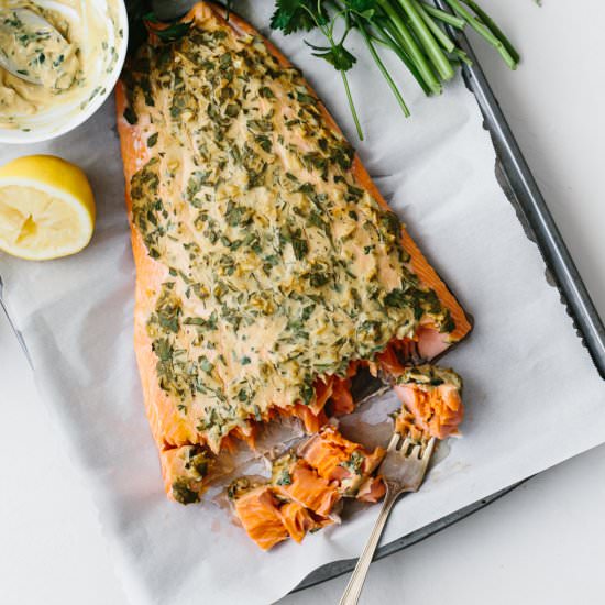Dijon Baked Salmon - Recipe photo by Downshiftology