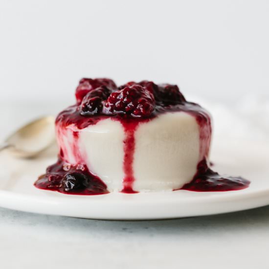 Berry Coconut Panna Cotta - Recipe photo by Downshiftology