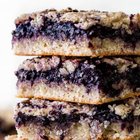 Blueberry Almond Oat Bars - Recipe photo by runningwithspoons