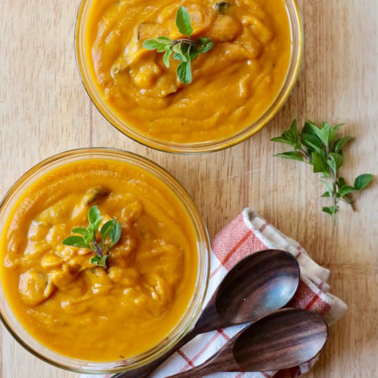 Carrot Sweet Potato Mushroom Soup - Recipe photo by foodgalleygab