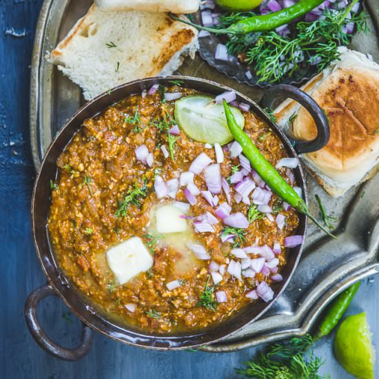 Pav Bhaji - Recipe photo by Whiskaffair