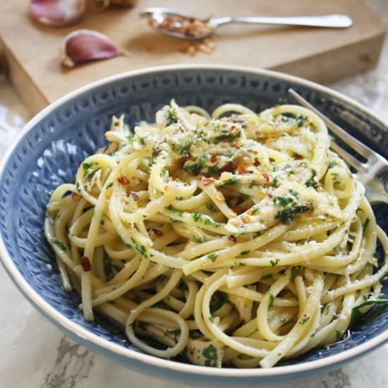 Roast chicken aglio e olio - Recipe photo by wishtodish
