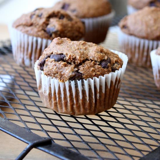 CHOCOLATE CHIP BRAN MUFFINS - Recipe photo by Monday Sunday Kitchen