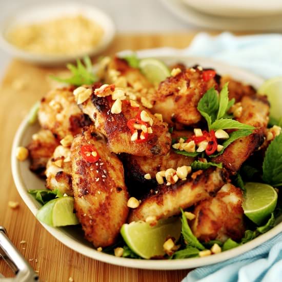 Hoisin Peanut Chicken Wings - Recipe photo by kidseatbyshanai