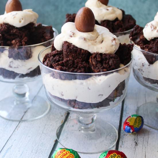 Cadbury Creme Egg Brownie Trifles - Recipe photo by mysimplysweetlife