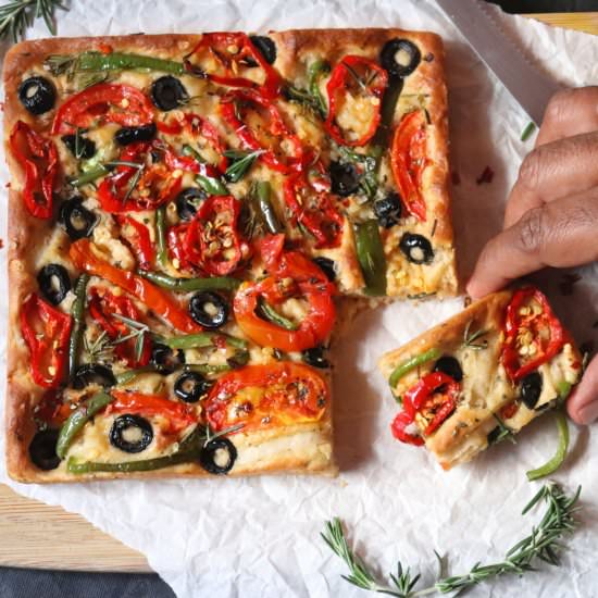 Whole Wheat Focaccia - Recipe photo by Masalachilli