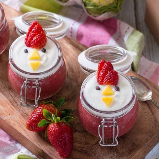 Strawberry Puree & Coconut Yoghurt - Recipe photo by thehealthytart