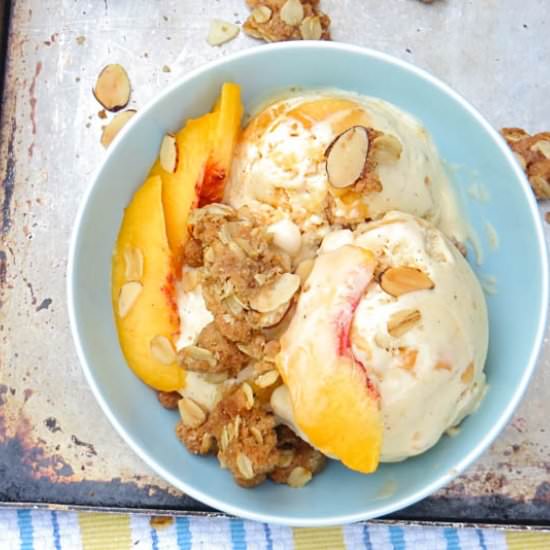 Honeyed Peach Ice Cream - Recipe photo by garlic and zest