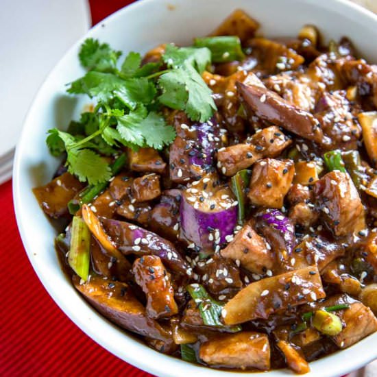 Szechuan Eggplant and Pork Stir Fry - Recipe photo by keviniscooking