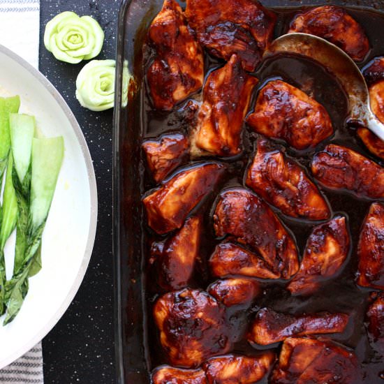 OVEN BAKED SWEET AND SOUR CHICKEN - Recipe photo by Monday Sunday Kitchen