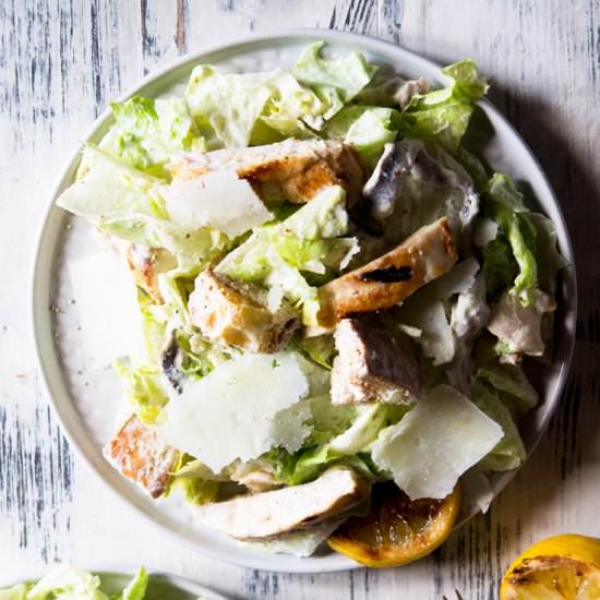 Grilled chicken caesar salad - Recipe photo by Inside the rustic kitchen