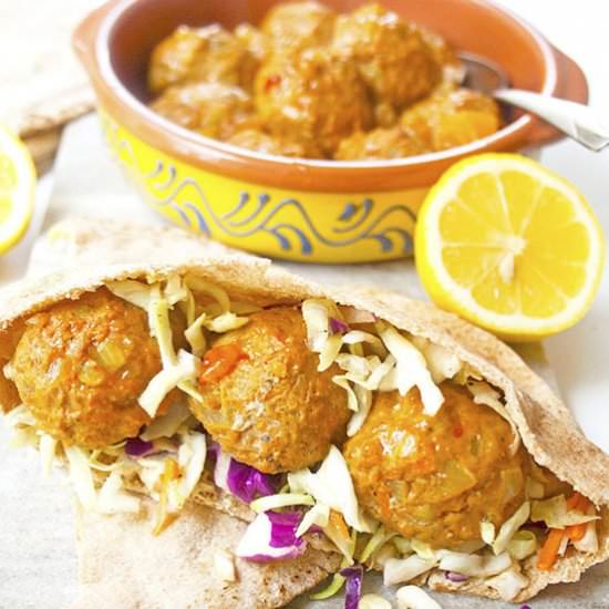 Spiced Baked Turkey Meatballs - Recipe photo by brightrootskitchen