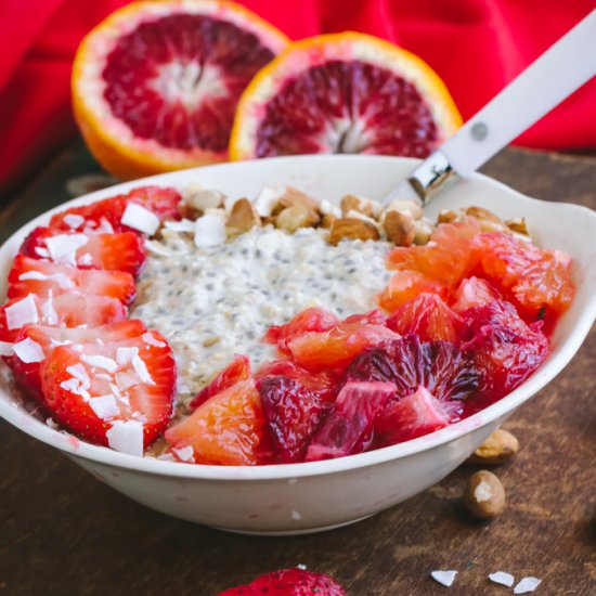 Blood Orange Vegan Overnight Oats - Recipe photo by VeganVigilante