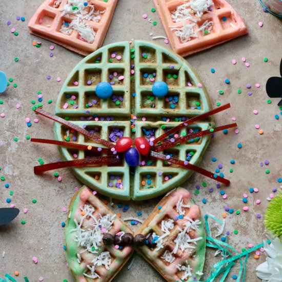 Vegan Easter Bunny Waffles - Recipe photo by foodgalleygab