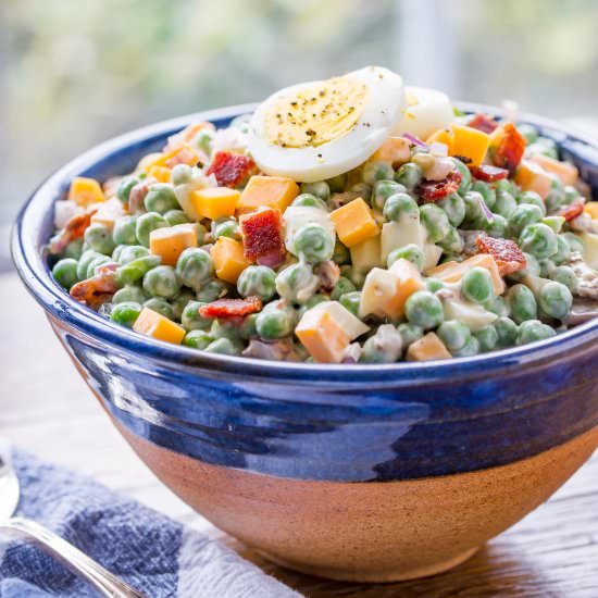 Easy English Pea Salad - Recipe photo by Savingroomfordessert