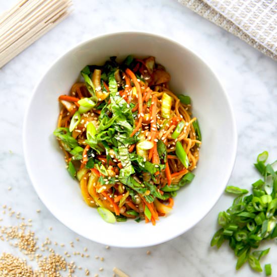 Miso Soba Noodles - Recipe photo by The Greedy Belly