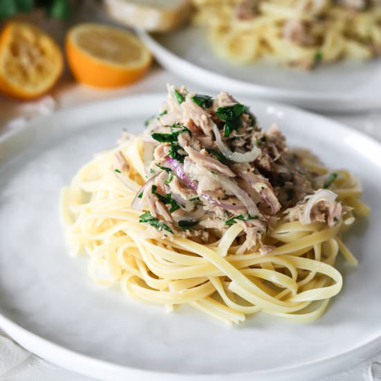 15 Minute Tuna Lemon Pasta - Recipe photo by The Home Cooks Kitchen