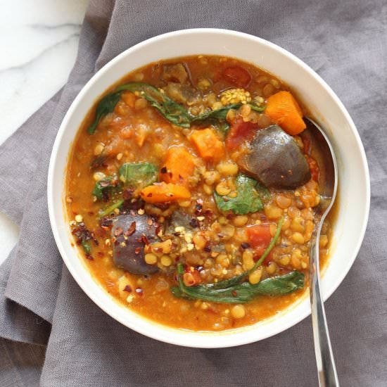 Eggplant Sweet Potato Curry - Recipe photo by richa