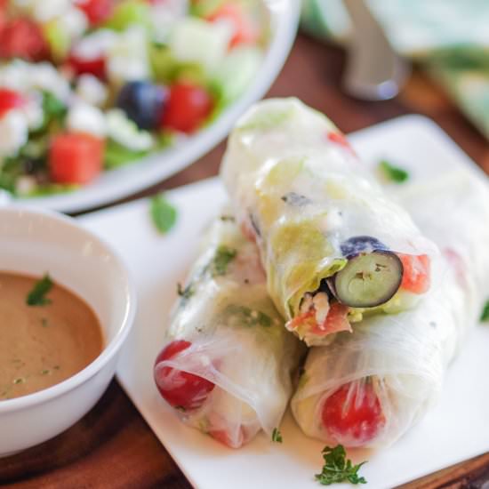 Blueberry Watermelon Salad Roll Up - Recipe photo by Lakeside Table