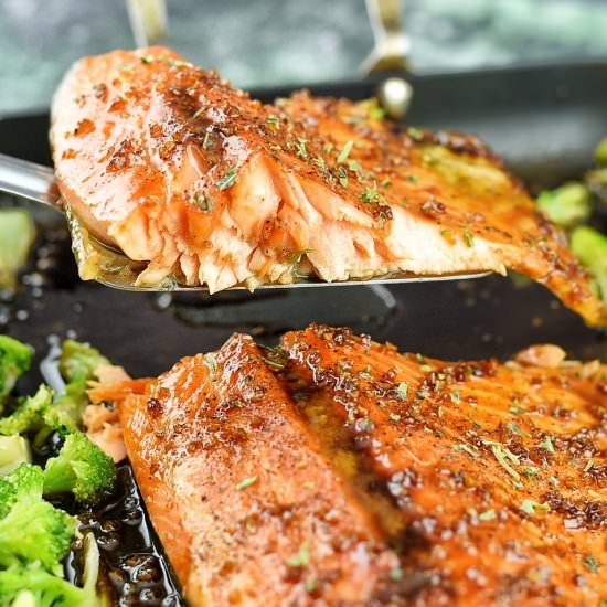 Honey Balsamic Glazed Trout - Recipe photo by dudethatcookz