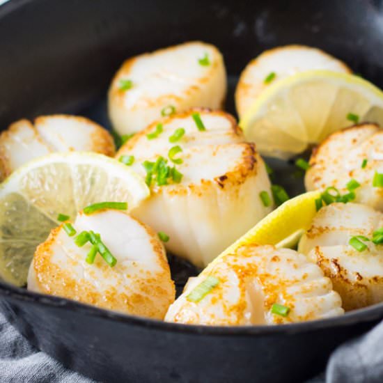 Low FODMAP Scallops with Lemon - Recipe photo by funwithoutfodmaps