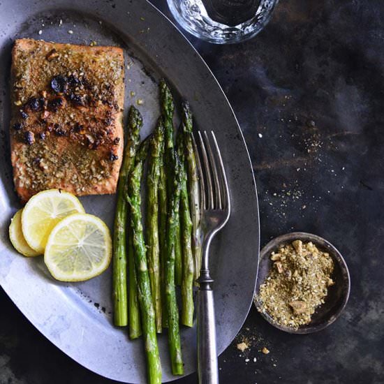 Dukkah-Crusted Blackened Salmon - Recipe photo by AnEdibleMosaic