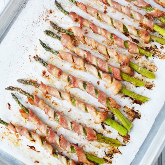 Bacon Wrapped Asparagus - Recipe photo by SaltySideDish