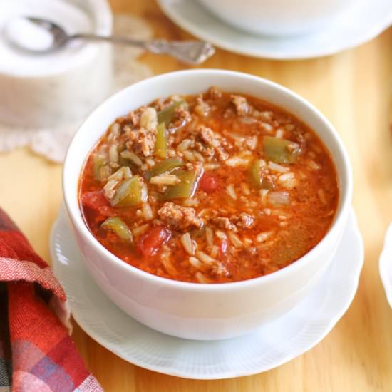 Instant Pot Stuffed Pepper Soup - Recipe photo by aforkstale