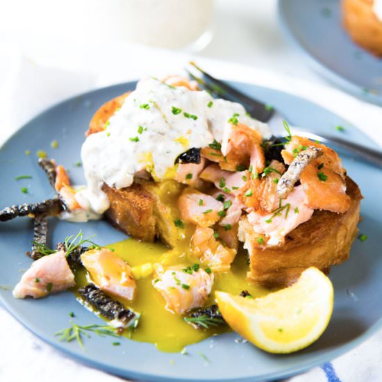 Egg in a hole with Salmon - Recipe photo by The Flavor Bender