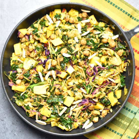 Kale and Mango Slaw with Chickpeas - Recipe photo by Spice Cravings