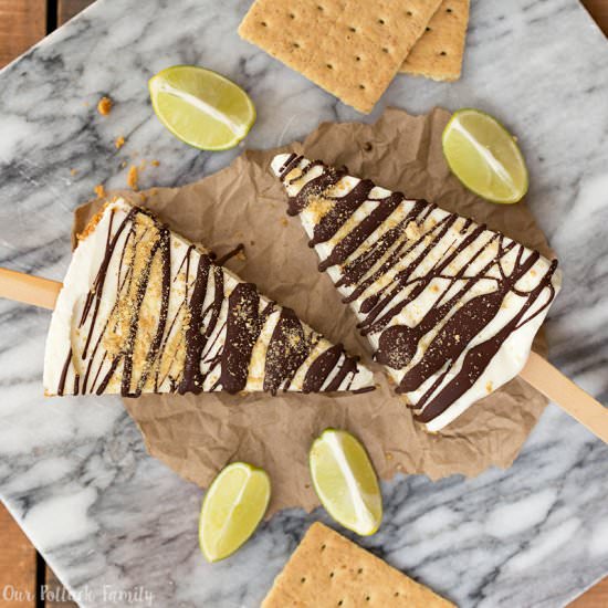 Chocolate Frozen Key Lime Pie - Recipe photo by OurPotluckFamily