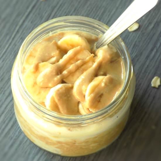 Peanut Butter Banana Overnight Oats - Recipe photo by pastryandbeyond