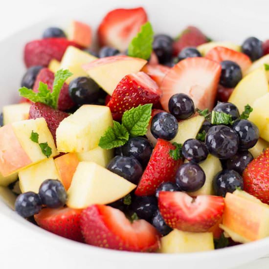 Lemon mint fruit salad - Recipe photo by veggiebalance