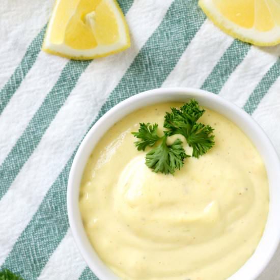 homemade aioli sauce - Recipe photo by Eat Your Way Clean